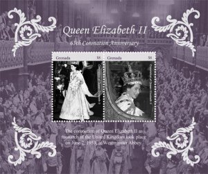 Grenada 2018 - Queen Elizabeth Coronation, 65 Years - Souvenir Sheet - 4277 MNH