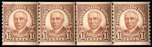 US #686 VF mint never hinged, Line Strip of 4,  VERY NICE!