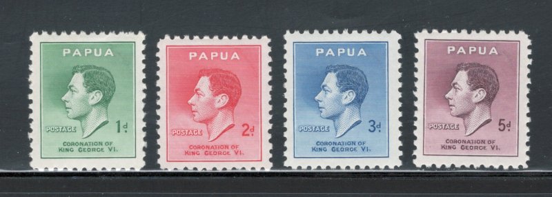 Papua New Guinea 1937 Coronation Scott # 118 - 121 MH