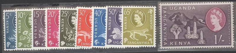 Kenya Uganda Tanganyika 1960 Scott 120-29 short set MNH