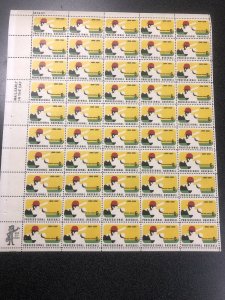 Full Mint Sheet, Scott 1381, Prof. Baseball, 1869-1969, 6c,superb NH