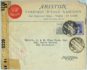 86405  - EGYPT  - POSTAL HISTORY - Double CENSORED COVER to the USA 1947