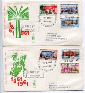 Italy FDC Venetia 1961 Unification of Italy traveled Racc. For Italy