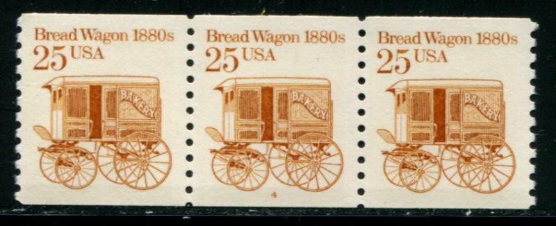 2136 US 25c Bread Wagon PNC #4, MNH strip/3