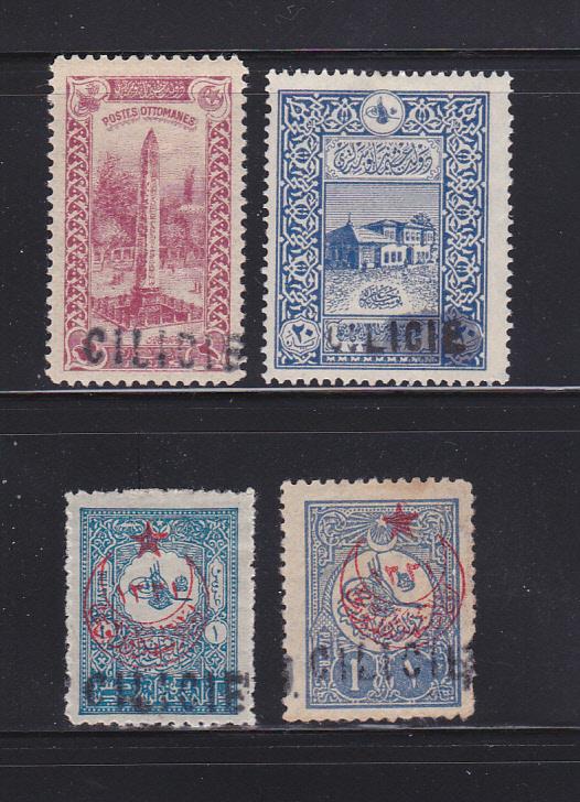 Cilicia 2, 10, 23, 25 MH Overprints