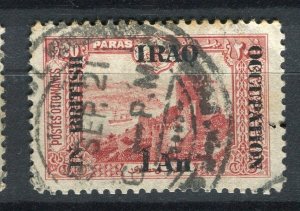 IRAQ; 1918 early BRITISH OCCUPATION surcharged used 1a. fair Postmark