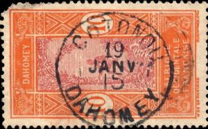 DAHOMEY - 1915 - CAD DOUBLE CERCLE COTONOU / DAHOMEY SUR N°47