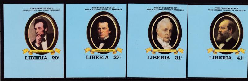 Liberia 1981 (10) U.S. Presidents from Series Imperf Abraham Lincoln VF/NH(**)