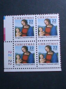 ​UNITED STATES--1986-SC #2244 VIRGIN & CHILD-CHRISTMAS MNH BLOCK OF 4 STAMPS-