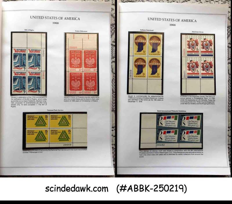 UNITED STATES 1965-1969 COMMEMORATIVE STAMPS COMPLETE BLK OF 4 MNH