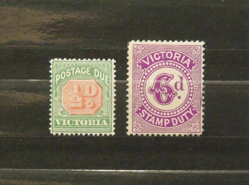 7966   Victoria   MH # J15, and Stamp Duty 6d                  CV$ 14.50