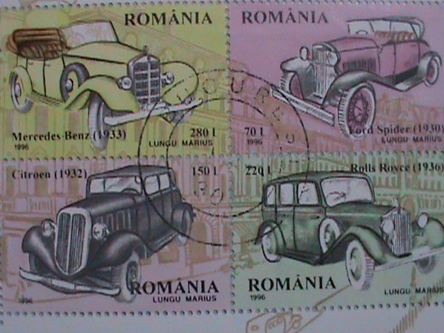1996 ROMANIA CLASSIC AUTOMOBILE SOUVENIR SHEET.