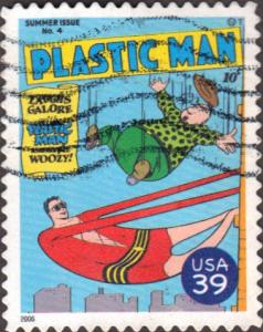 US Used 39 cent Scott# 4084q Cover of Plastic Man #4 VF