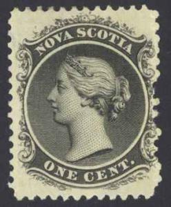 Canada Nova Scotia Sc# 8 MH (b) 1860 1c black Queen Victoria