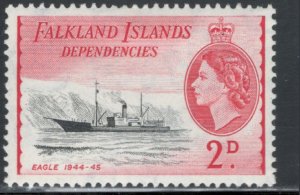 Falkland Islands Dependencies 1954 Queen Elizabeth II & Penola Scott # 1L23 MH