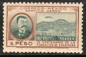 MEXICO C164, $1P 400th Anniversary of Zacatecas. UNUSED, H OG. F-VF.