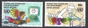 United Nations #611-612 29¢ & 50¢ Science & Technology for Development. Used.