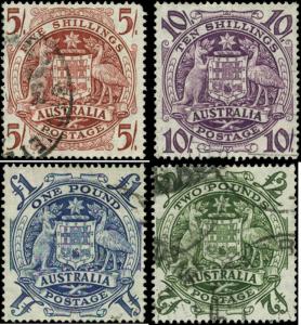 Australia Scott #218 - #221 Complete Set of 4 Used