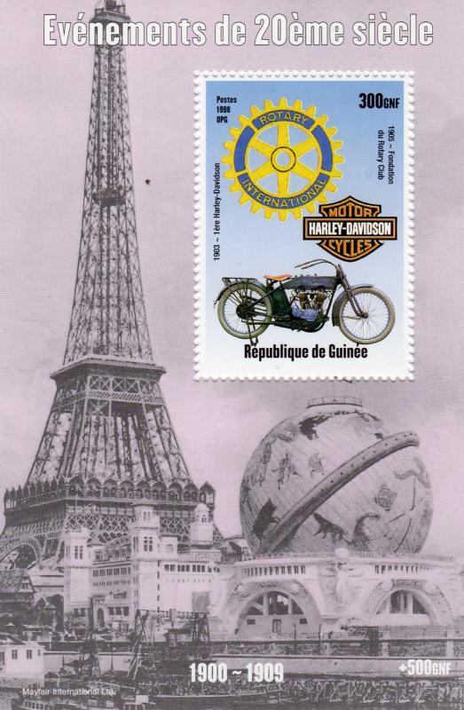 Guinea 1998 Harley-Davidson (1903) Rotary International (1905) SS Perforated MNH