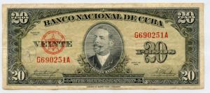 1958  Banknote 20 Pesos Pick # 80b