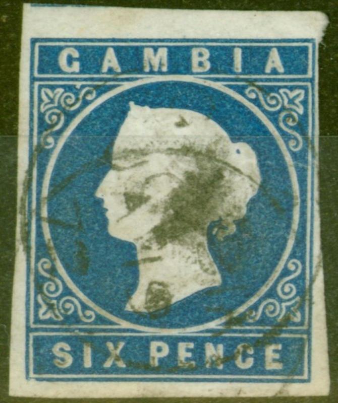 Gambia 1869 4d Dp Blue SG3 Fine Used