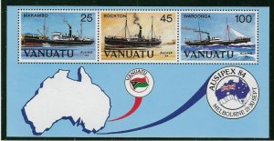 Vanuatu 379a MNH 1984 Ship souvenir sheet (fe8674)