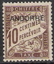 French Andorra #J2 Postage Due MH