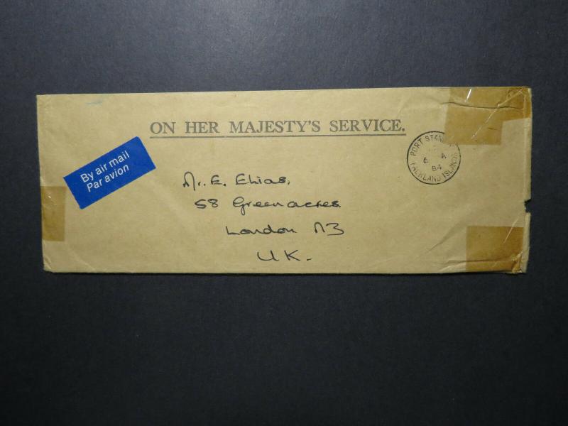 Falkland Islands 1984 OHMS Cover to London - Z12475