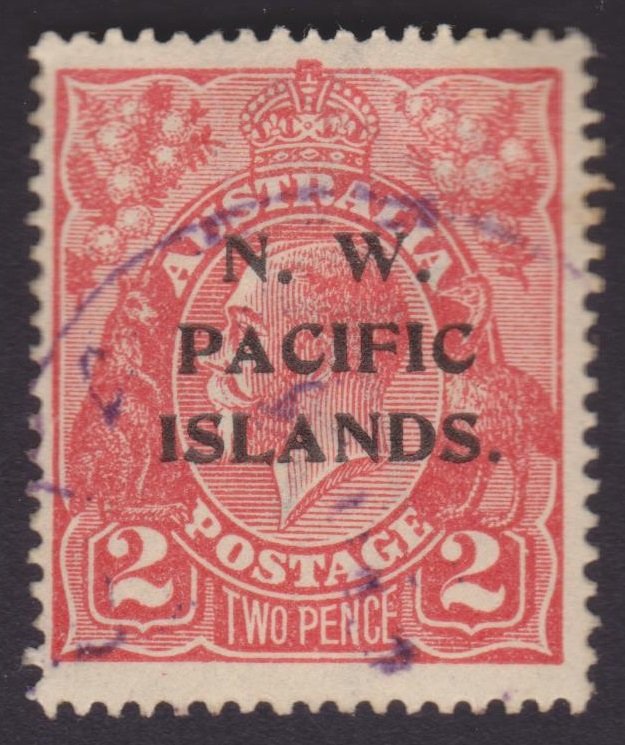 2p KGV Rose-scarlet - NORTH WEST PACIFIC ISLANDS OVERPRINT OG - USED