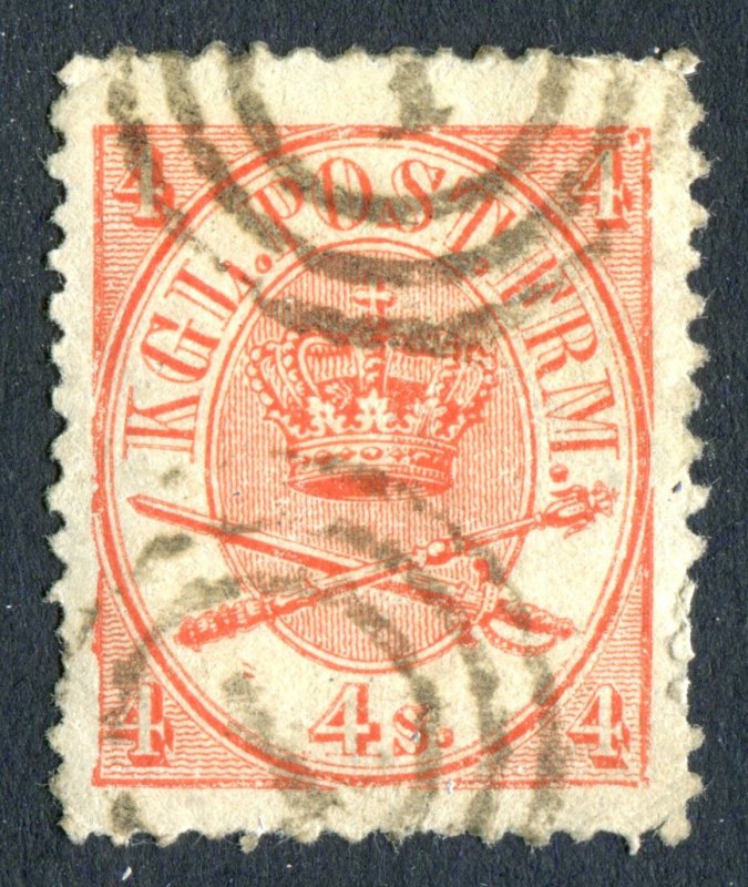 Denmark 1864. 4sk red. Used. SG28.