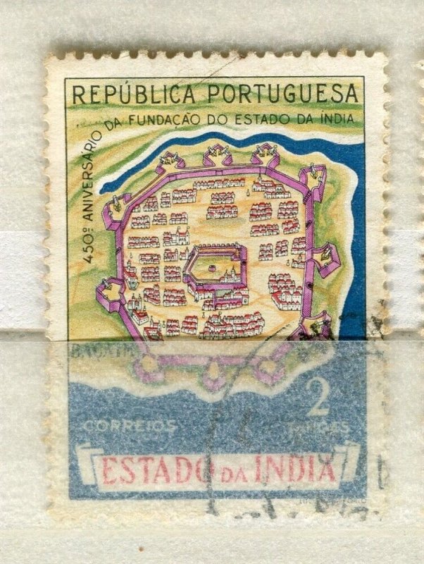 PORTUGUESE INDIA; 1955-56 early Pictorial issue fine used 2T. value