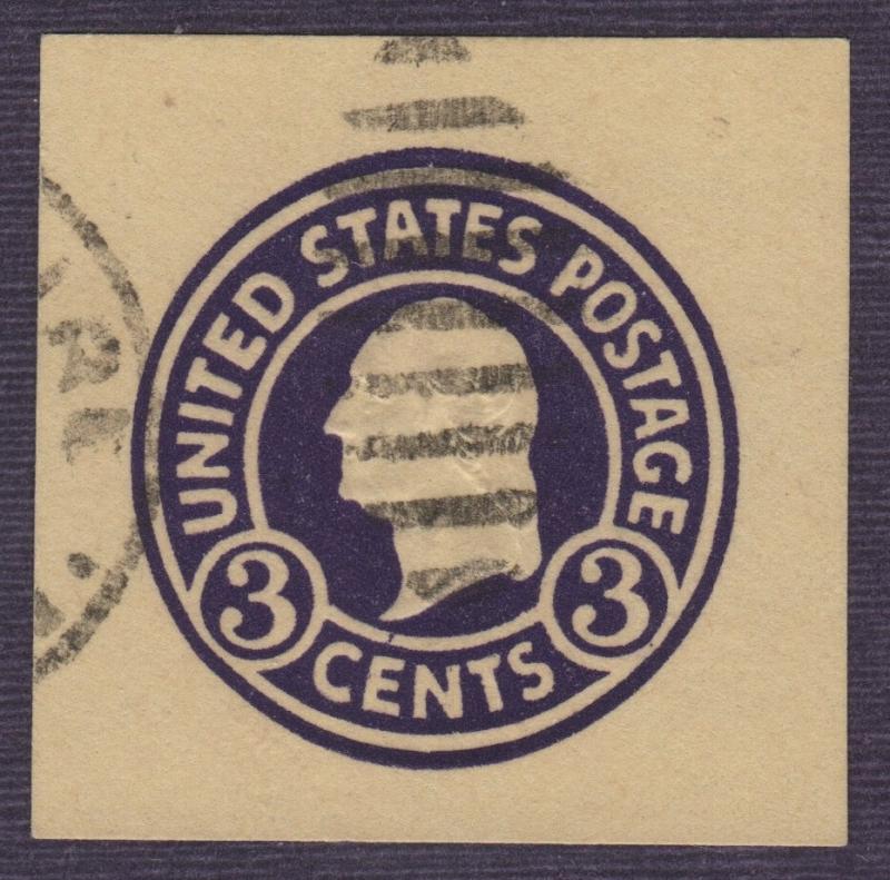 SC#U437 3¢ Washington Cut Square (1917) Used