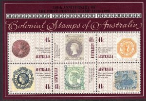 1990 Australia Penny Black 150th Annv 41¢ souvenir S/S MNH Sc# 1180g CV $5.75