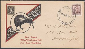 NEW ZEALAND 1938 GVI 1½d commem FDC.........................................K694