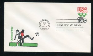 US U596 15 cent Envelope Olympic UA USPS cachet FDC