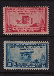 1928 Aeronautics Conference 2c & 5c Sc 649 & 650 MNH set complete (KM