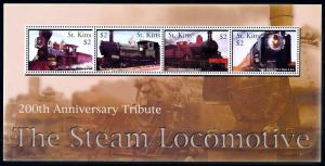 [63453] St. Kitts 2004 Railway Train Eisenbahn Chemin de Fer Sheet MNH