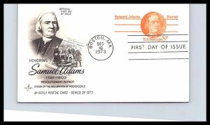 #UY24 Samuel Adams Postal Reply Card - Artcraft Cachet 18EV