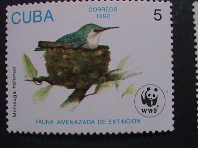 ​CUBA-1992 SC# 3428-31 WORLD WILDLIFE FUND WWF-LOVELY BIRDS MNH-VERY FINE