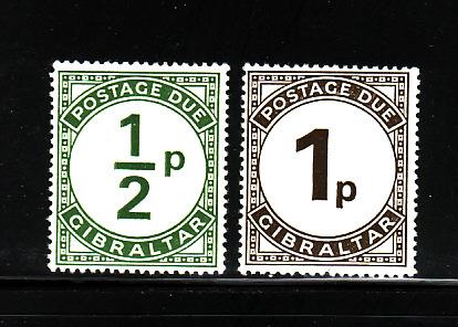 Gibraltar J4-J5 MNH Numerals, Postage Due