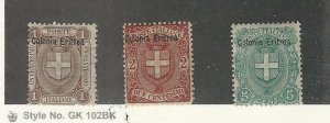 Eritrea - Italy, Postage Stamp, #12-14 Mint Hinged, 1895-99, JFZ