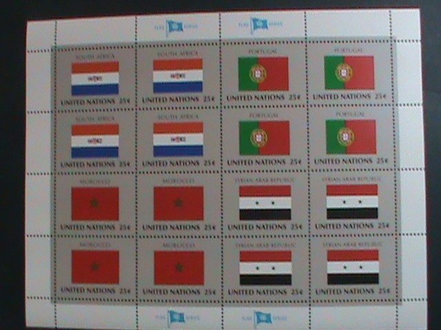 ​UNITED NATION-1989 SC#558-61 U. N. FLAGS SERIES MNH FULL SHEET- VERY FINE