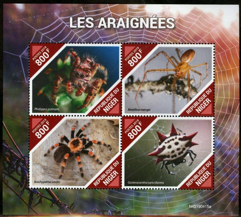 NIGER 2019 SPIDERS  SHEET MINT NEVER HINGED