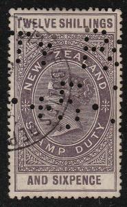 NEW ZEALAND 1880 Stamp Duty 12/6d fine used................................59878