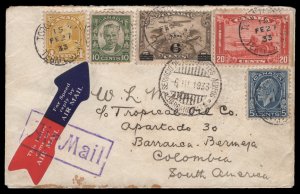 1933 Toronto to Barranca Meneja, Colombia paying 45c airmail rate. Early airm...