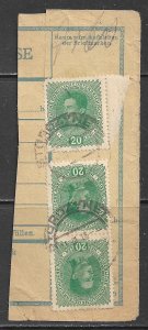 AUSTRIA ROMANIA UKRAINE 1918 20h x3 STOROZYNETZ Parcel Receipt Card Half Sc 169a