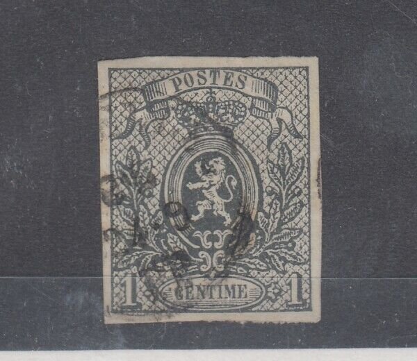 Belgium 1866 1c Grey Imperf SG39 CAT £200 Fine Used JK2206