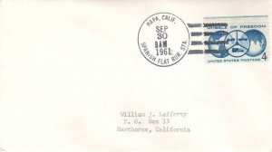 United States California Spanish Flat Rur. Sta. Napa 1961 4f-bar  Philatelic.