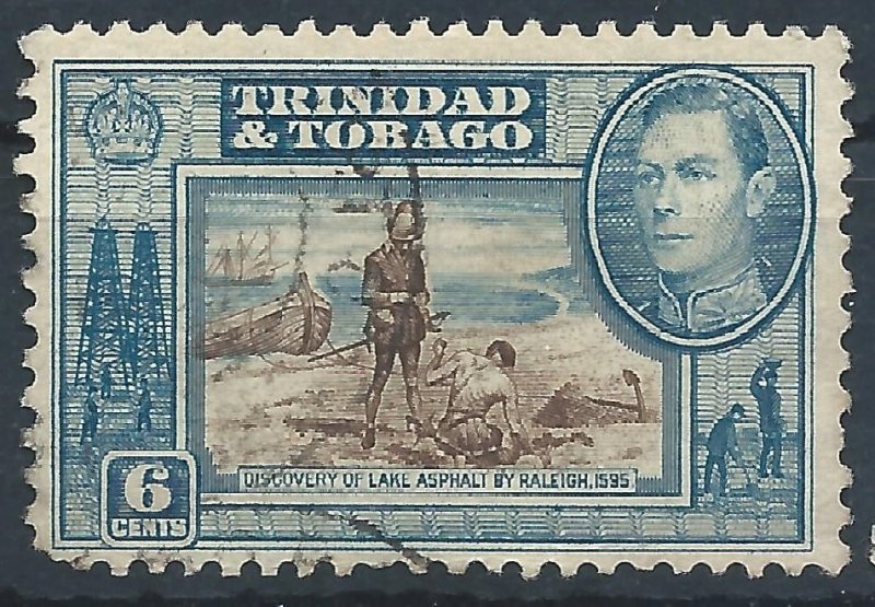 Trinidad & Tobago 1938 - 6c George VI - SG250 used