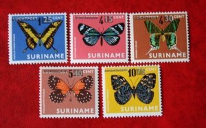 SURINAME 1977 Butterflies overprint MNH Scott# 495-499 SG 890-894
